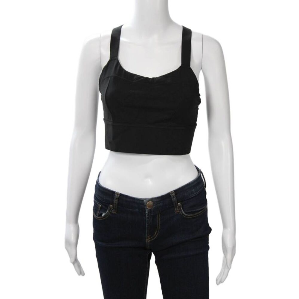 Athleta Womens Crisscross Back Sleeveless Sports Bra Black Size M